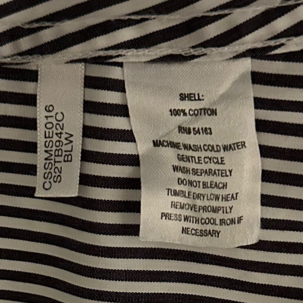 Calvin Klein Women’s Striped Non-Iron Button-Down Dress Shirt Size 4 - Picture 6 of 6